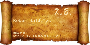 Kober Balázs névjegykártya